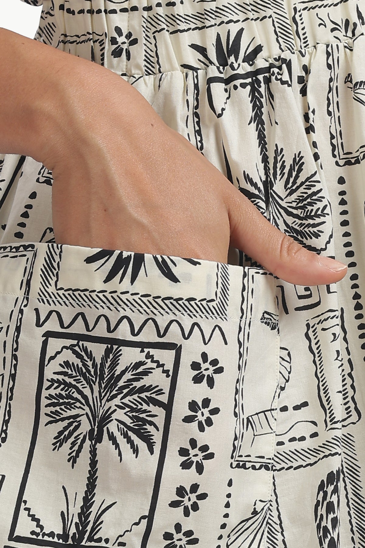 Black and White Pure Cotton Poplin Ambika Dress for Women
