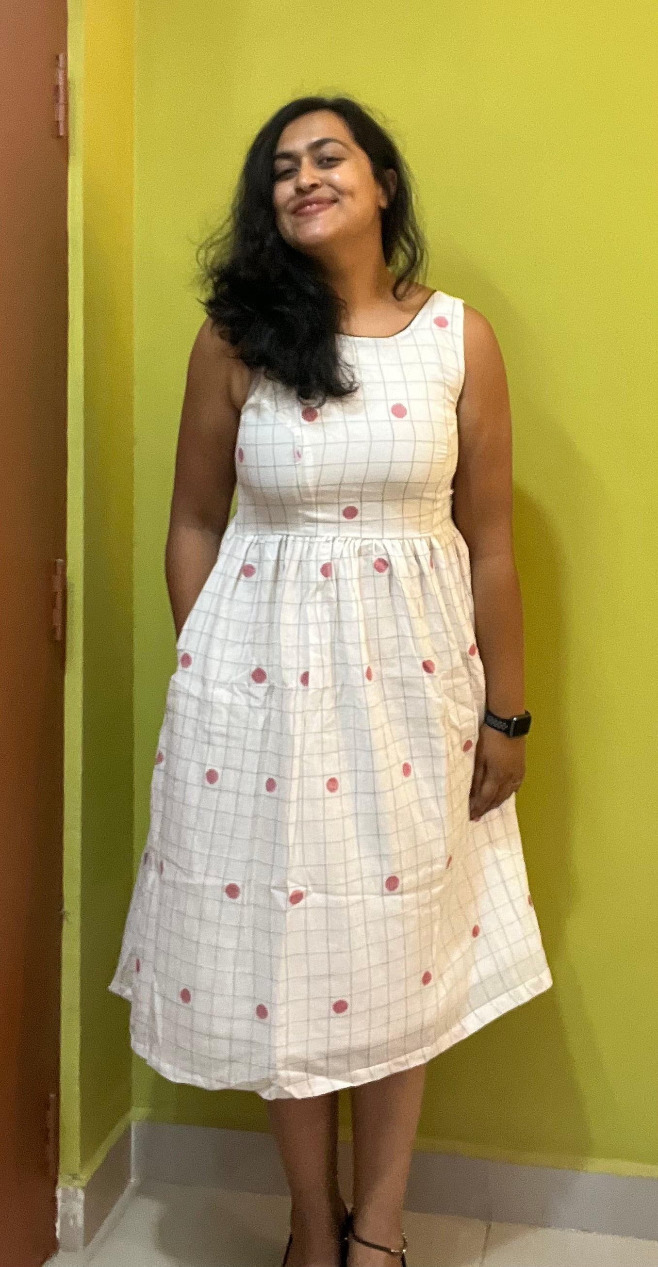 Dhavala Chowka Jamdani Dress