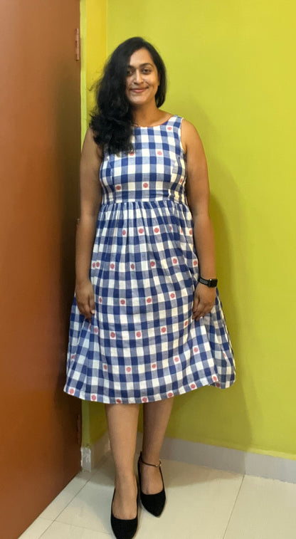 Neeli Chowka Jamdani Dress